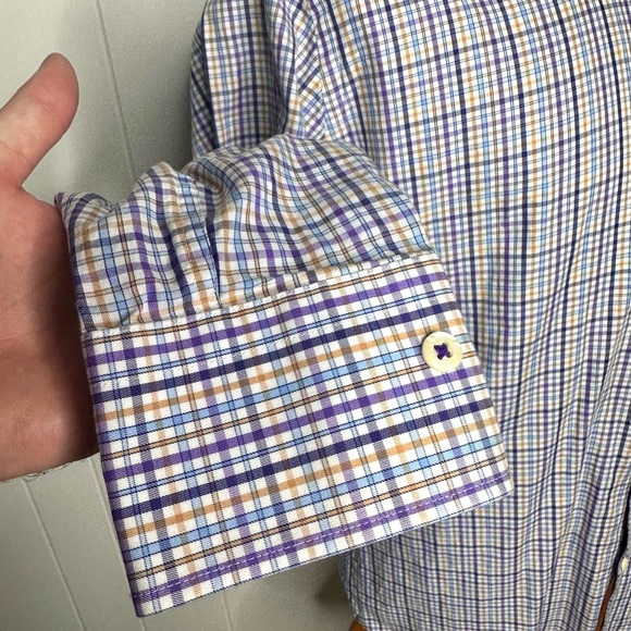 Peter Millar Multicolor Purple Checkered Long Sleeve Shirt - Picture 7 of 11